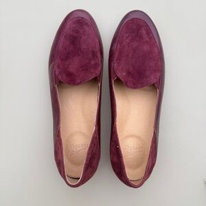 New without box leather size 39 crimson rubber-soled flat Women's shoes